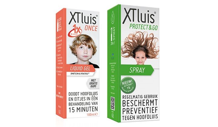 Voorkom hoofdluis met Protect & Go spray of behandel met XT luis Once. Behandelen met XT luis Once, voorkomen met XT luis Protect & Go.